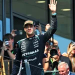George Russell merayakan podium setelah menang di F1 GP Austria 2026