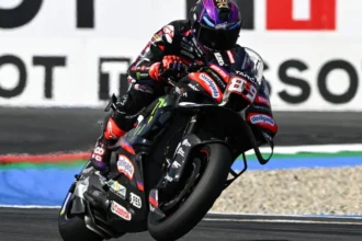 Jorge Martin mengendarai motor Aprilia Racing di MotoGP Belanda 2026