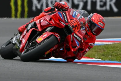 Marc Marquez Ducati Lenovo saat melaju di Sirkuit Brno MotoGP Ceko