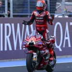 Marc Marquez merayakan kemenangan MotoGP Hungaria 2026 bersama Ducati Lenovo
