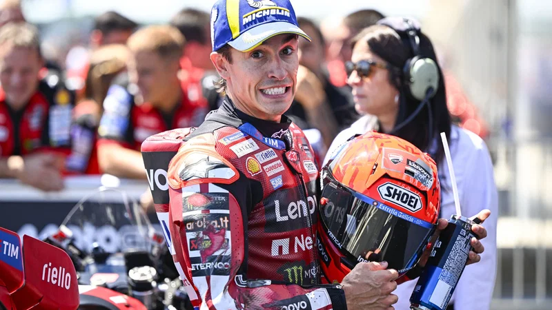 Marc Marquez bersama Ducati Lenovo setelah Sprint Race MotoGP Hungaria 2026