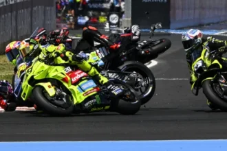 Kecelakaan karambol MotoGP Hungaria 2026 di Tikungan 1 Balaton Park
