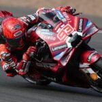 Marquez mengendarai Ducati pada balapan MotoGP Aragon 2026.