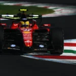 Charles Leclerc mengendarai Ferrari pada FP1 F1 GP Italia 2026 di Sirkuit Monza