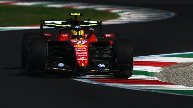 Charles Leclerc mengendarai Ferrari pada FP1 F1 GP Italia 2026 di Sirkuit Monza