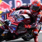 Marc Marquez mengendarai Ducati saat memenangkan Sprint MotoGP Misano 2026