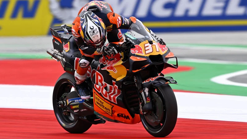 Pedro Acosta saat Practice MotoGP Austria 2026 di Red Bull Ring