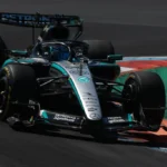 George Russell mengendarai Mercedes pada FP2 F1 GP Italia 2026 di Sirkuit Monza